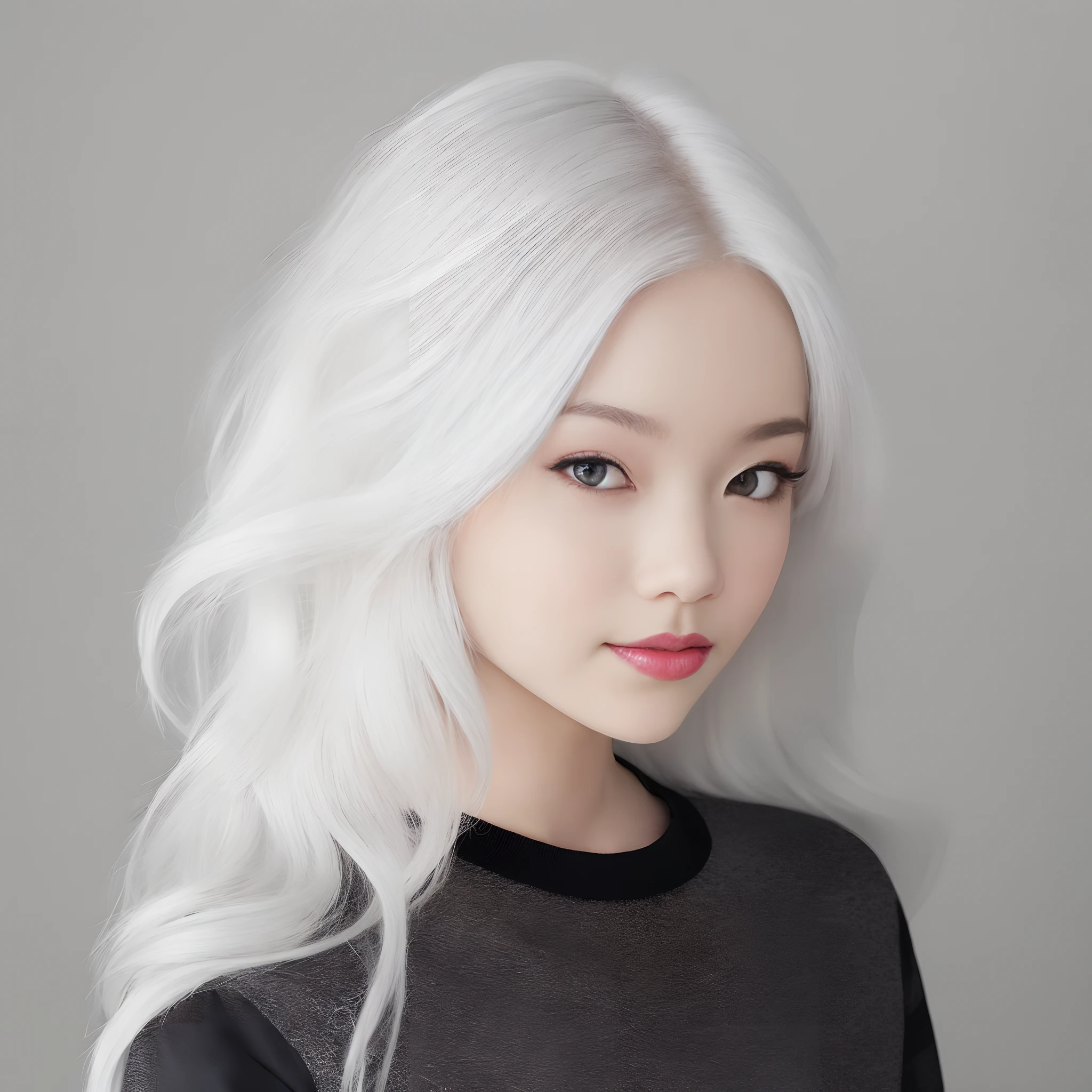 Cute girl pure and cute two-dimensional white hair