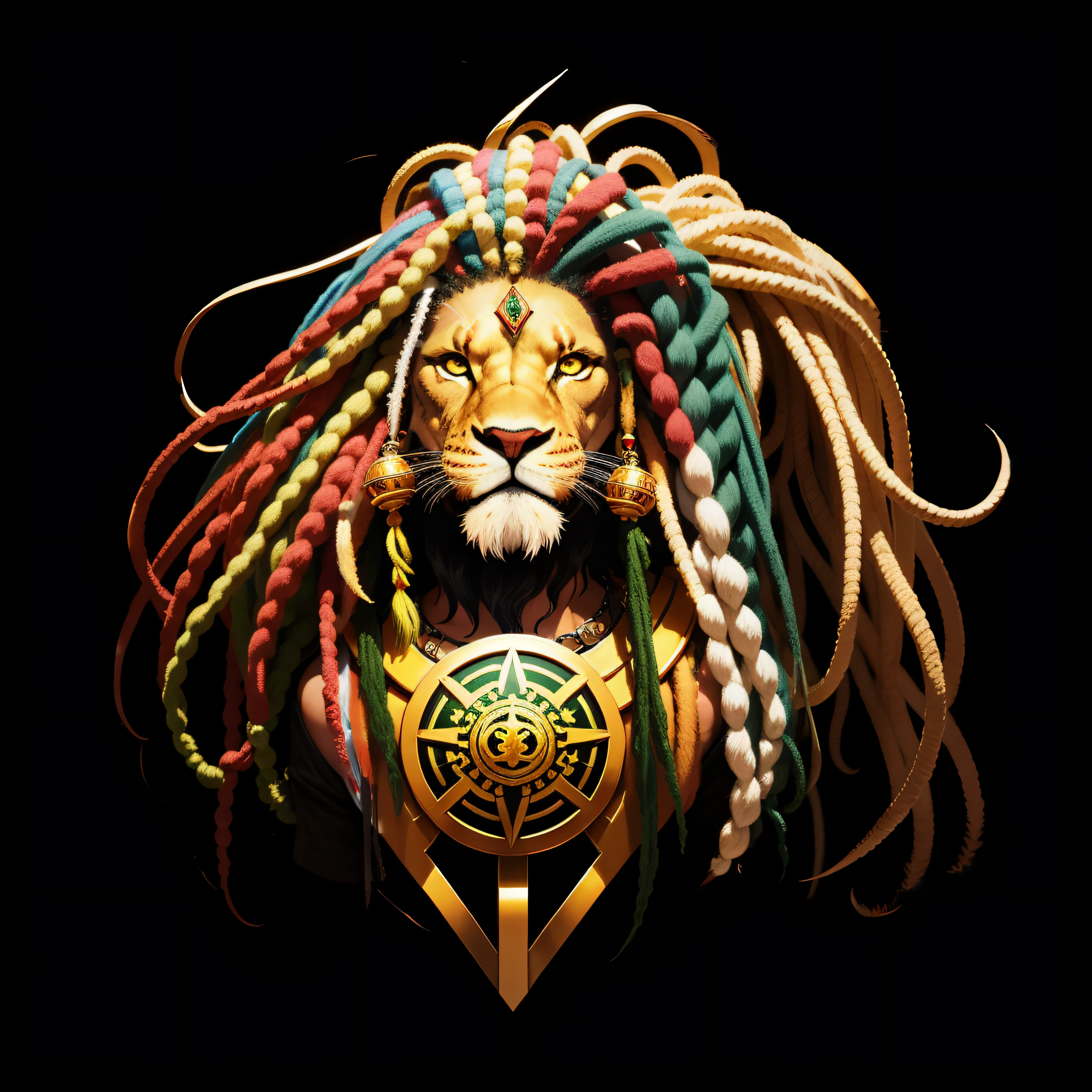 Dreadlock hair in the same colors and style as the image
