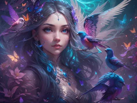 (((masterpiece))), (((best quality))), ((ultra-detailed)),(highly detailed CG illustration), ((extremely delicate and beautiful)) Create a stunning fantasy artwork that mimics the style of currently trending masters of the genre. The art piece should conta...