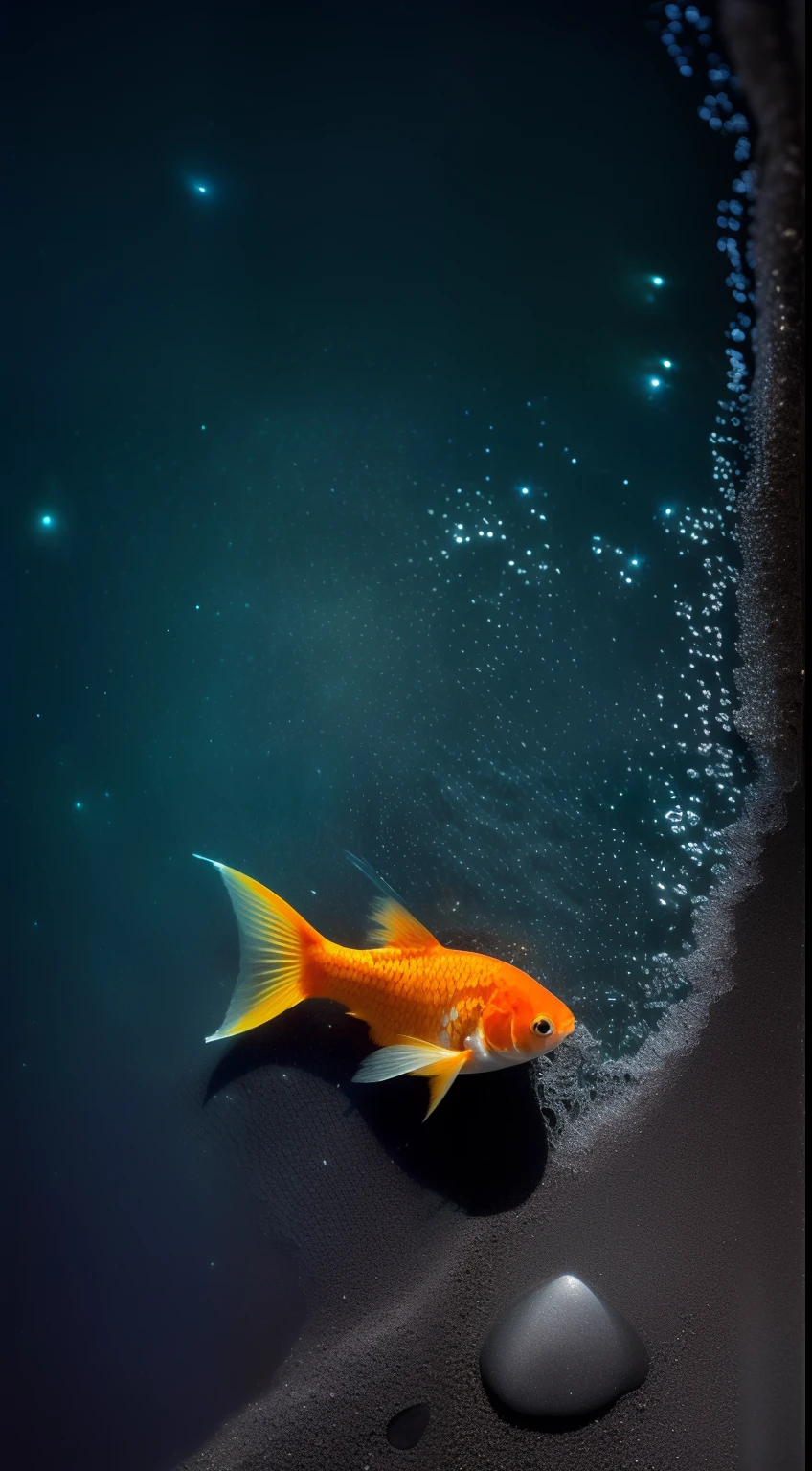 There is a fish that is swimming in the water - SeaArt AI