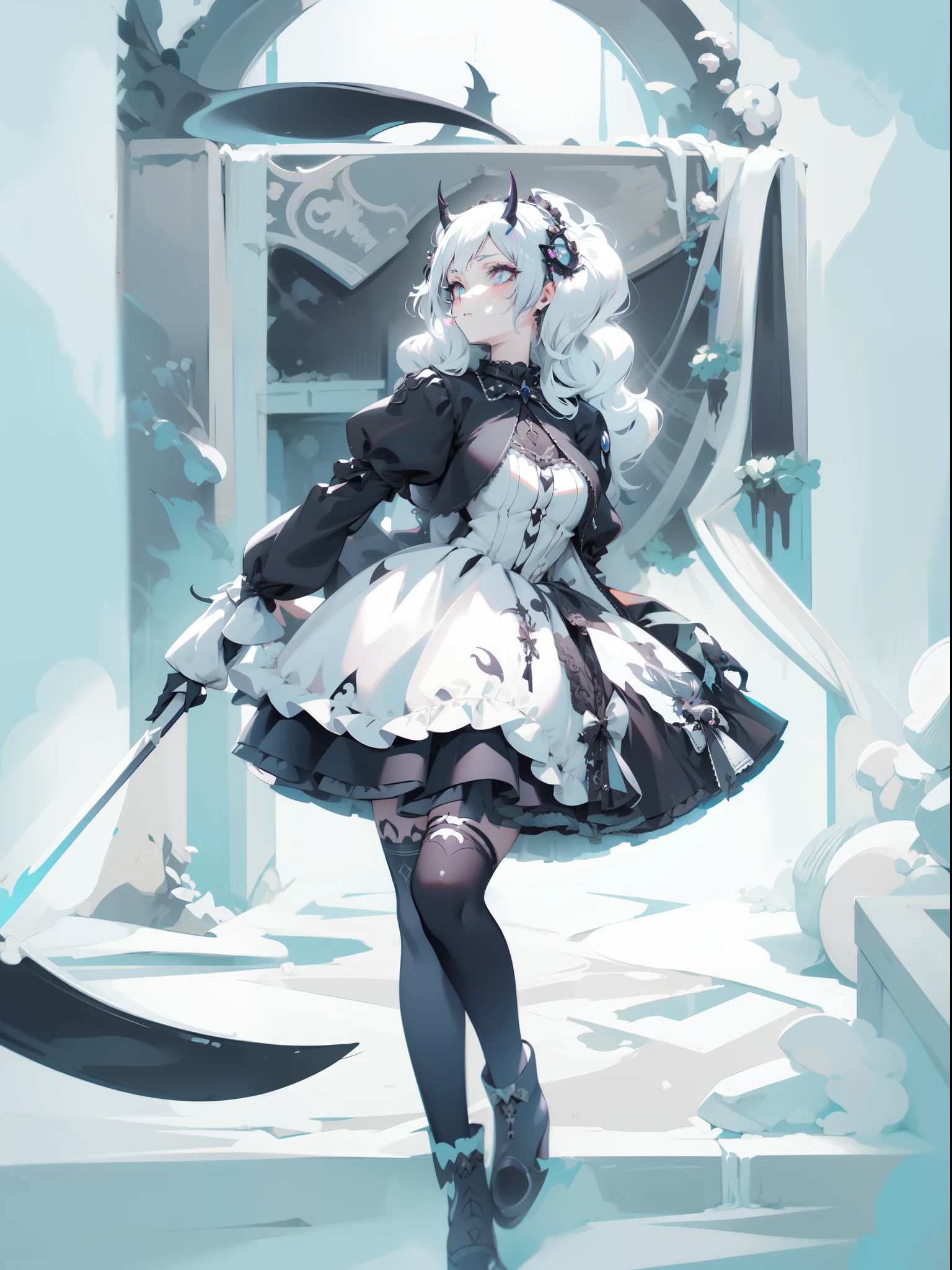 une femme vêtue d&#39;une robe noire tenant une épée, avec des cornes noires, avec des cornes démoniaques, Cosplay de fille d&#39;anime, Robe gothique noire Lolita, style fantastique sombre, Fille d&#39;anime de jeune fille gothique, mode lolita gothique victorien, porter des vêtements gothiques modernes, ange chevalier fille gothique, cosplay animé, style de fille magique, Kerli Koiv comme Anime Girl, Cosplay glamour et élégant, Fille anime dans une robe noire, lumière derrière lui, Veilleuse par derrière, brouillard autour, lumières cinématographiques, UHD, HD, Haute qualité, 8k, 16k, (((chef-d&#39;œuvre))), Yeux très détaillés