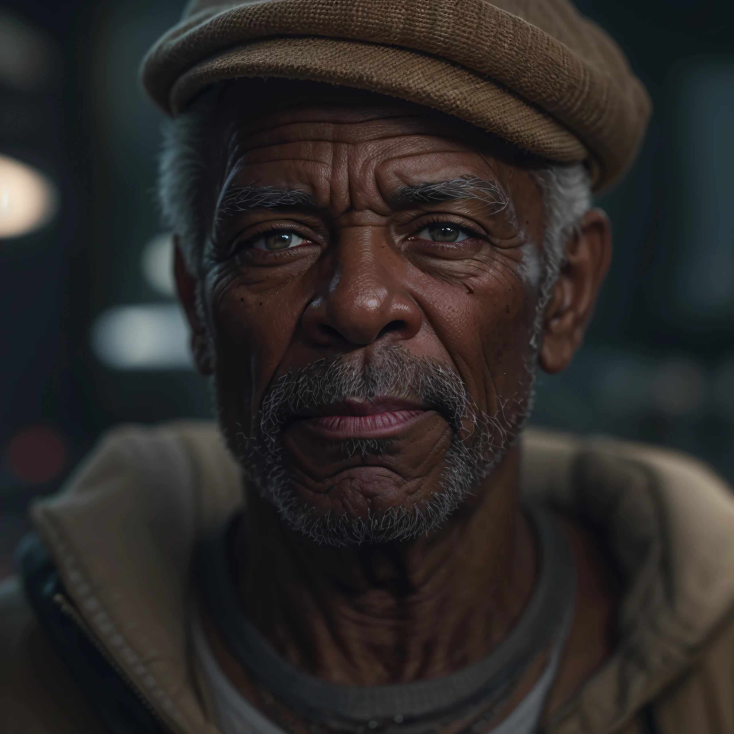 realistic style, masterpiece, best quality, 8k, artstation, sharp focus, ultrarealistic, high details, raw photo of 
blackskinned older man