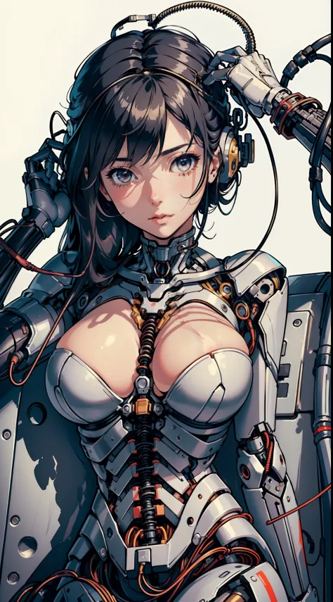(((Masterpiece))), ((((Best quality)))), (((Ultra-detailed))), (CG illustration), ((Extremely delicate and beautiful)),(Cute and delicate face),Cinematic light,((1 mechanical girl)),Solo,full bodyesbian,(machine made joints:1.4),((Mechanical limb)),(Blood ...