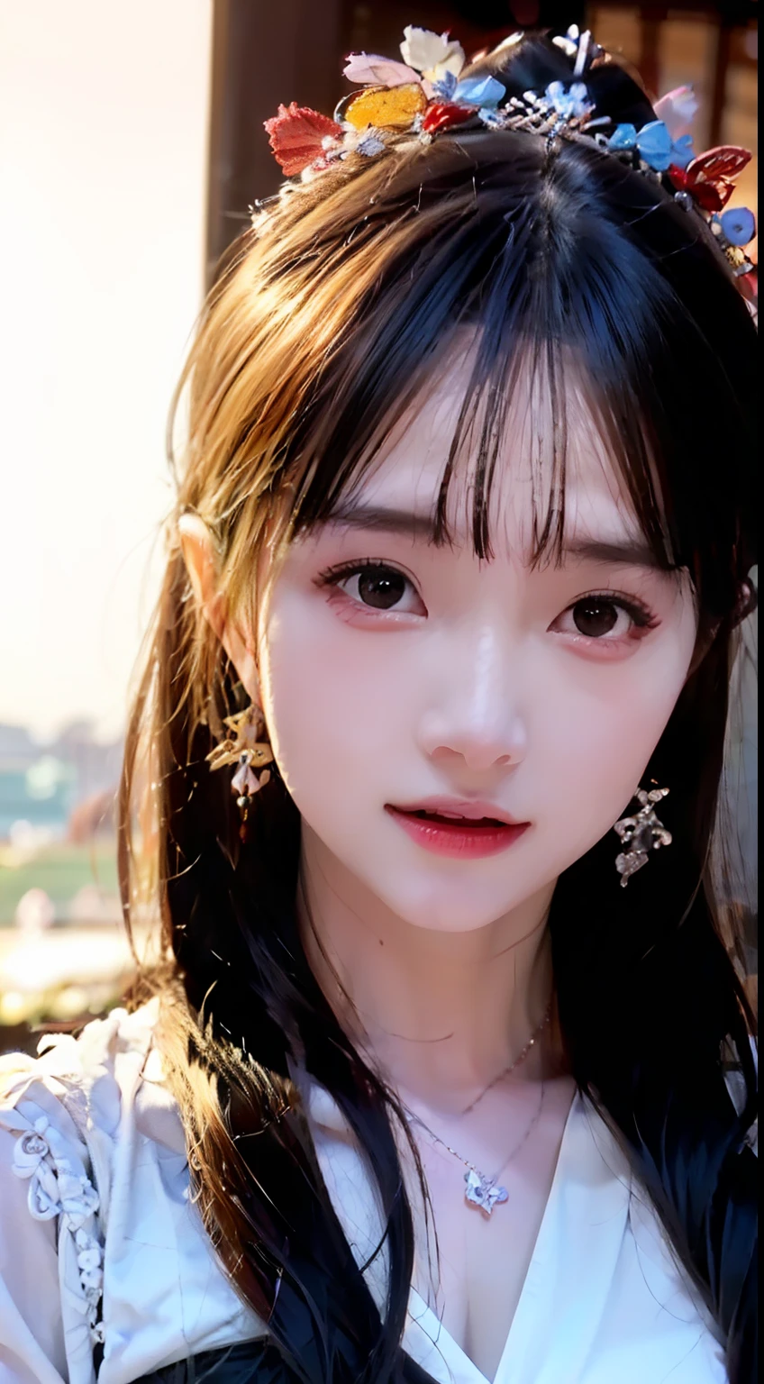 Garlic, sadness, tears, red, flower, (red clothes quality: 1.5), broken, ((tears))), (((crying))), black hair, asymmetrical hair, curtain hair, hair over the shoulder, ji scissors, long hair, parted bangs, bangs, oblique bangs, jewelry, jewelry, jewelry's gemstone branch, foam, kanzashi, bead necklace, headband, red headband, feather ornaments, hair beads, tears, crying with eyes open, makeup, sadness, crying, tearful, melancholy (expression), nervousness, unconscious, moaning, red lips, expressionless eyes, disappointment, despair, frustration, loneliness, frustration, sulking, worry, sobs, high detail, anime, depth of field, glowing light, blur, multimonochrome, stereogram, vignetting, chiaroscuro, close up, denim shot, uhd, anatomically correct, textured skin, masterpiece, ccurate, high quality, high detail, super detail, best quality, high resolution, 8k