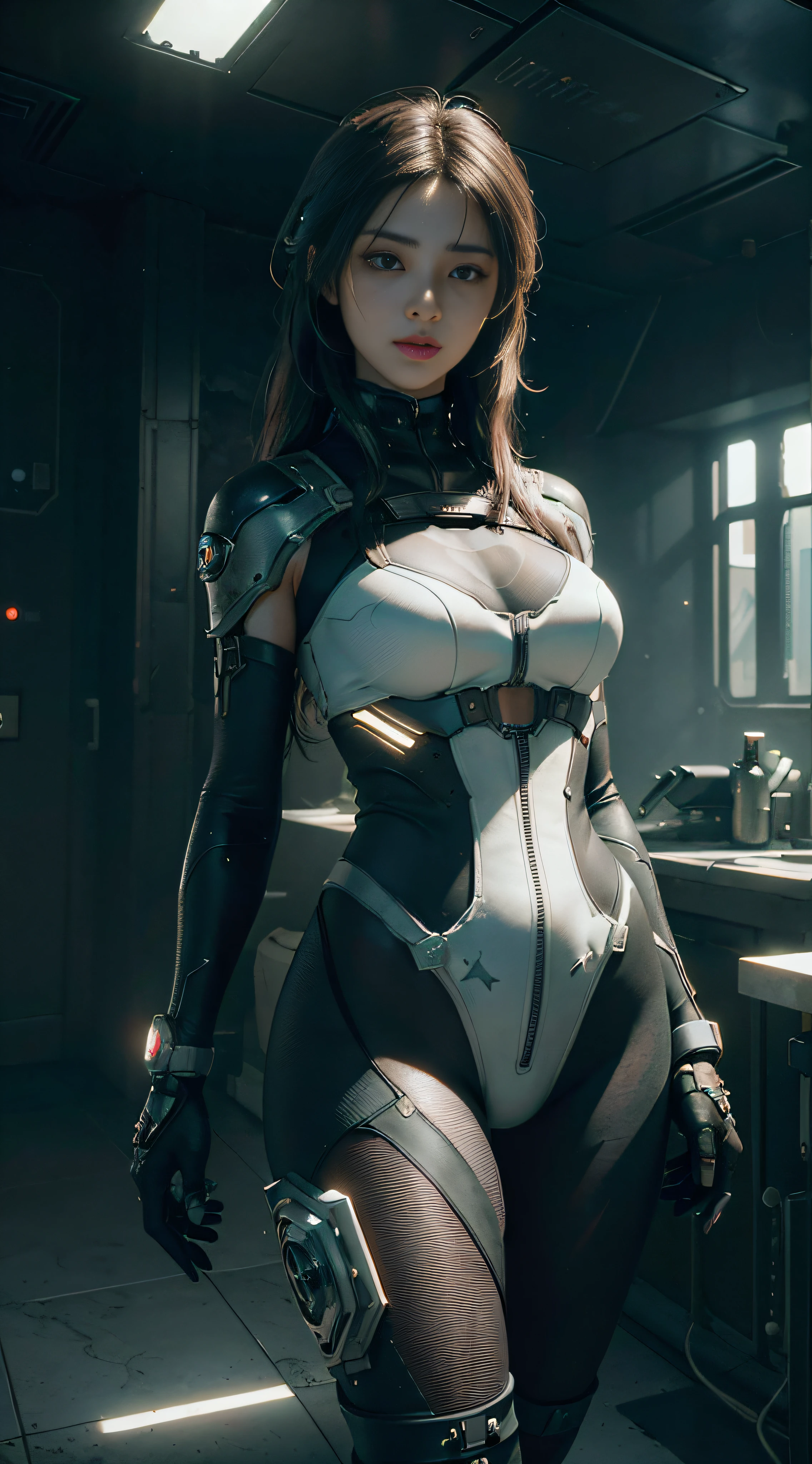 ((Best quality)), ((masterpiece)), (detailed:1.4), 3D, an image of a beautiful cyberpunk female,HDR (High Dynamic Range),Ray Tracing,NVIDIA RTX,Super-Resolution,Unreal 5,Subsurface scattering,PBR Texturing,Post-processing,Anisotropic Filtering,Depth-of-field,Maximum clarity and sharpness,Multi-layered textures,Albedo and Specular maps,Surface shading,Accurate simulation of light-material interaction,Perfect proportions,Octane Render,Two-tone lighting,Wide aperture,Low ISO,White balance,Rule of thirds,8K RAW,