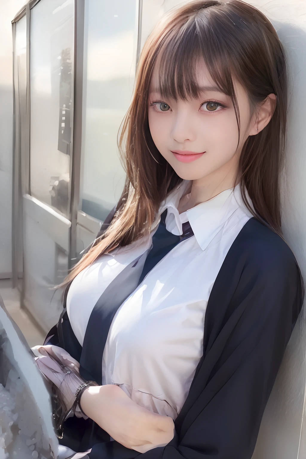 a close up of a woman with long hair wearing a white dress, girl cute-fine-face, white hime cut hairstyle, cute natural anime face, photorealistic anime, real life anime girl, young cute wan asian face, realistic young anime girl, cute - fine - face, Hyper realistic anime, Young adorable Korean face, kawaii realistic portrait, Gwise close-up portrait of slim woman about 15 years old, Slim body, beautiful upper body, Japanese Models, Perfect body, Slim body, photo of slim girl model, Beautiful body, jaw-dropping beauty, Photo of slim girl, waist - shot、girl portrait, realistic anime 3 d style, kawaii realistic portrait,
