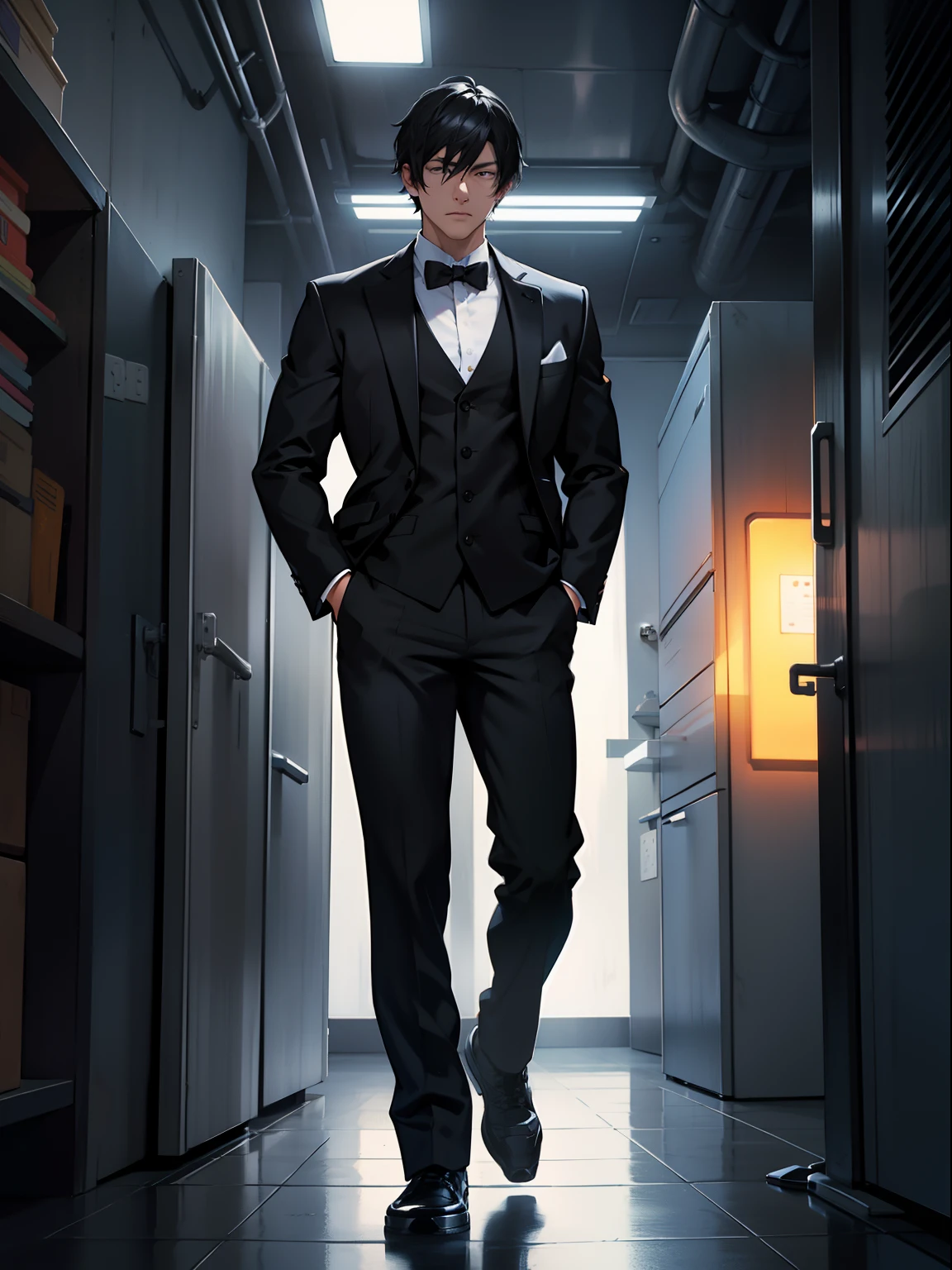 anime style portrait, Young Adult Male in business | Stable Diffusion