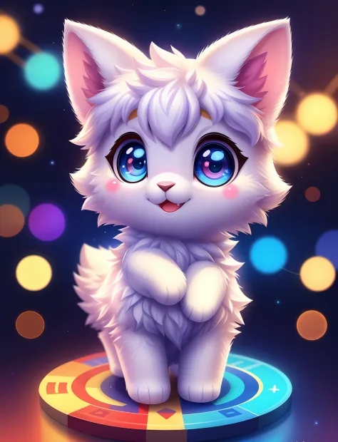 Cute lamb with different colored eyes， tchibi， adolable， Logo design， Cartoony， movie light effect， 3D vector art， Cute and quirky， Fantasyart， Bokeh， handpainted， digitial painting， gentle illumination， Isometric style， 4K 分辨率， photoreal render， High leve...