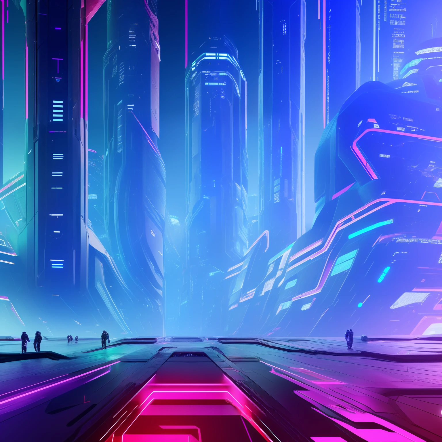 Un monde cyberpunk de corruption de science-fiction fait de code