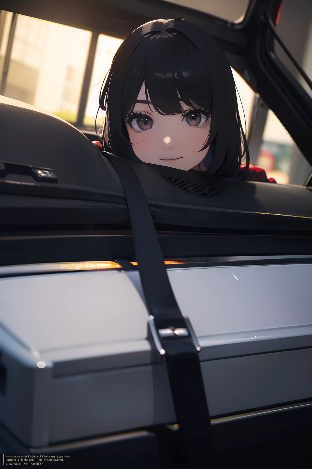 ((((Load luggage into the trunk of a hatchback car)))),((Best Quality, masutepiece :1.3)),((( Large Mouth Bass))),hight resolution,ultra-detailliert,Official art,Beauty and aesthetics,​masterpiece,best qualtiy,ighly detailed,(1 Japanese woman),Black hair, long eyeslashes, Solid Circle Eyes, rigit smile, drop shadow, Atmospheric perspective,Super Detail, ccurate, Best Quality, small brest,(Black jacket :1.1),top-quality, Hi-Res, absurderes:1.2, blurry backround, bokeh dof:1.2, a picture, (Raw photography:1.2), (Photorealsitic:1.4), (​masterpiece:1.3), (intricate detailes:1.2), Atmospheric perspective,Super Detail, ccurate, Best Quality,