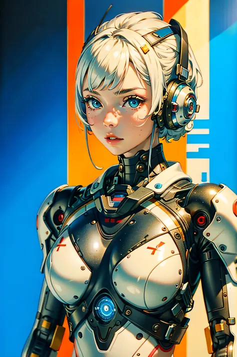 masterpiece, best quality,1girl, solo, realistic, upper_body, looking_at_viewer, futuristic woman