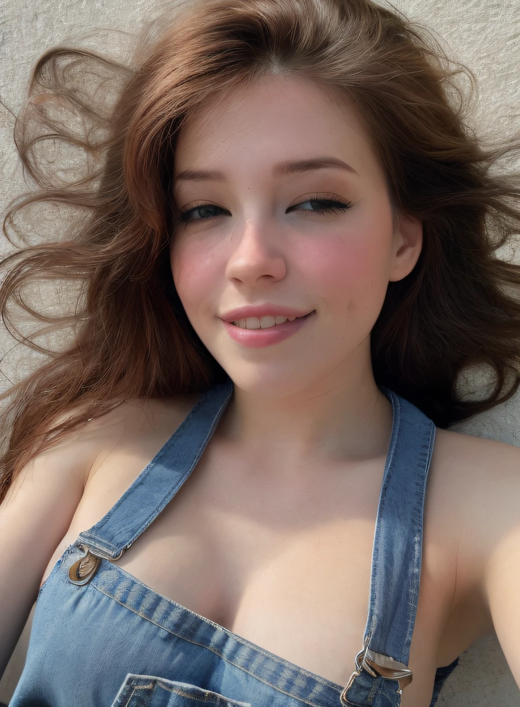 portrait, professional portrait, front lit natural lighting, full body, facing viewer, mouth open, ((winking)),((one_eye_closed)), beautiful woman (wearing denim overalls, torn shorts exposed genitalia, exposed vagina), facing viewer, on a busy street, beautiful pink long hair, belledelphine, exposed breasts, hardcore porn, realistic pores, detailed skin pores, full nelson, vaginal penetration