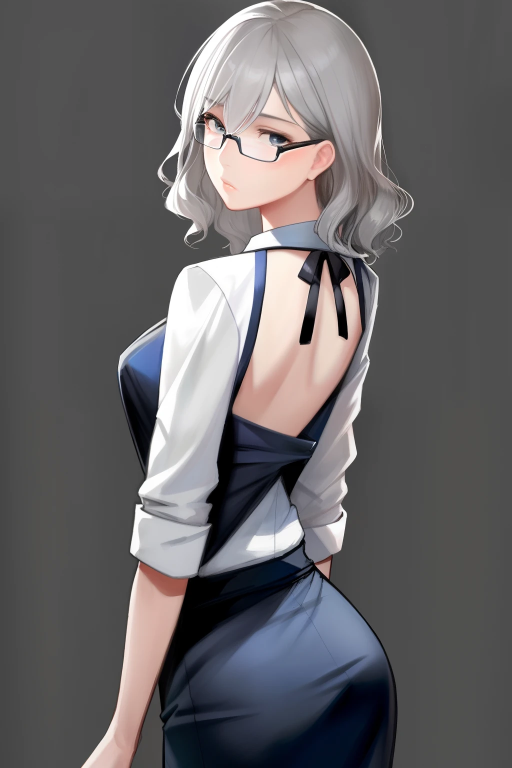 （best qualtiy：1.0），Young 1 girl，Amazing appeal，perfect feminine face，（adolable：1.2），Short wavy silver hair，Playful，（whitet-shirt），detailed back ground，Black eyes，A high resolution，dynamic angle，（cinmatic lighting：1.2），（By the range Murata：1.0），（由Taka Tony：1.0），by Jeremy Lipkin，cowboy lens，eye glass，No clothes