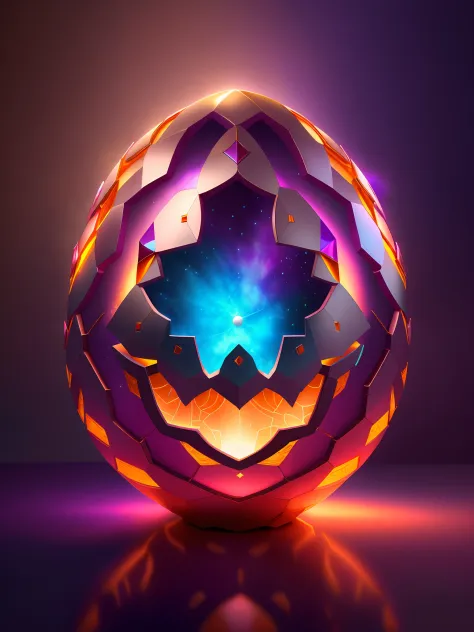 efecto shatter en after effects,,intricately opaque 3d soft broken shell egg carved from shiny ivory in a dimly lit room, con un...