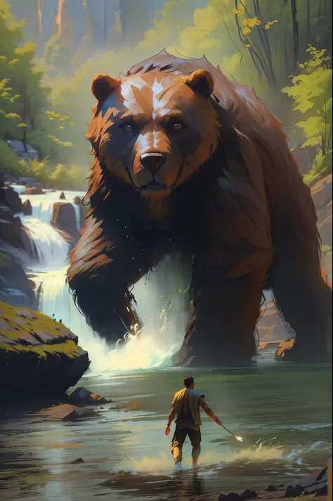 Brown Bear in the Forest, Watercolor Drawing, Wildlife in the Woodland,  Generative AI Stock Illustration - Illustration of exposure, watercolor:  272348791