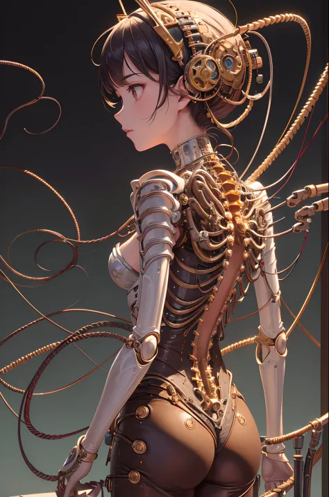 (((masterpiece))), (((best quality))), ((ultra-detailed)), (highly detailed CG illustration), ((an extremely delicate and beautiful)),cinematic light,((1mechanical girl)),solo,(cowboy shot:1.2),(machine made joints:1.2),((machanical limbs)),(blood vessels ...