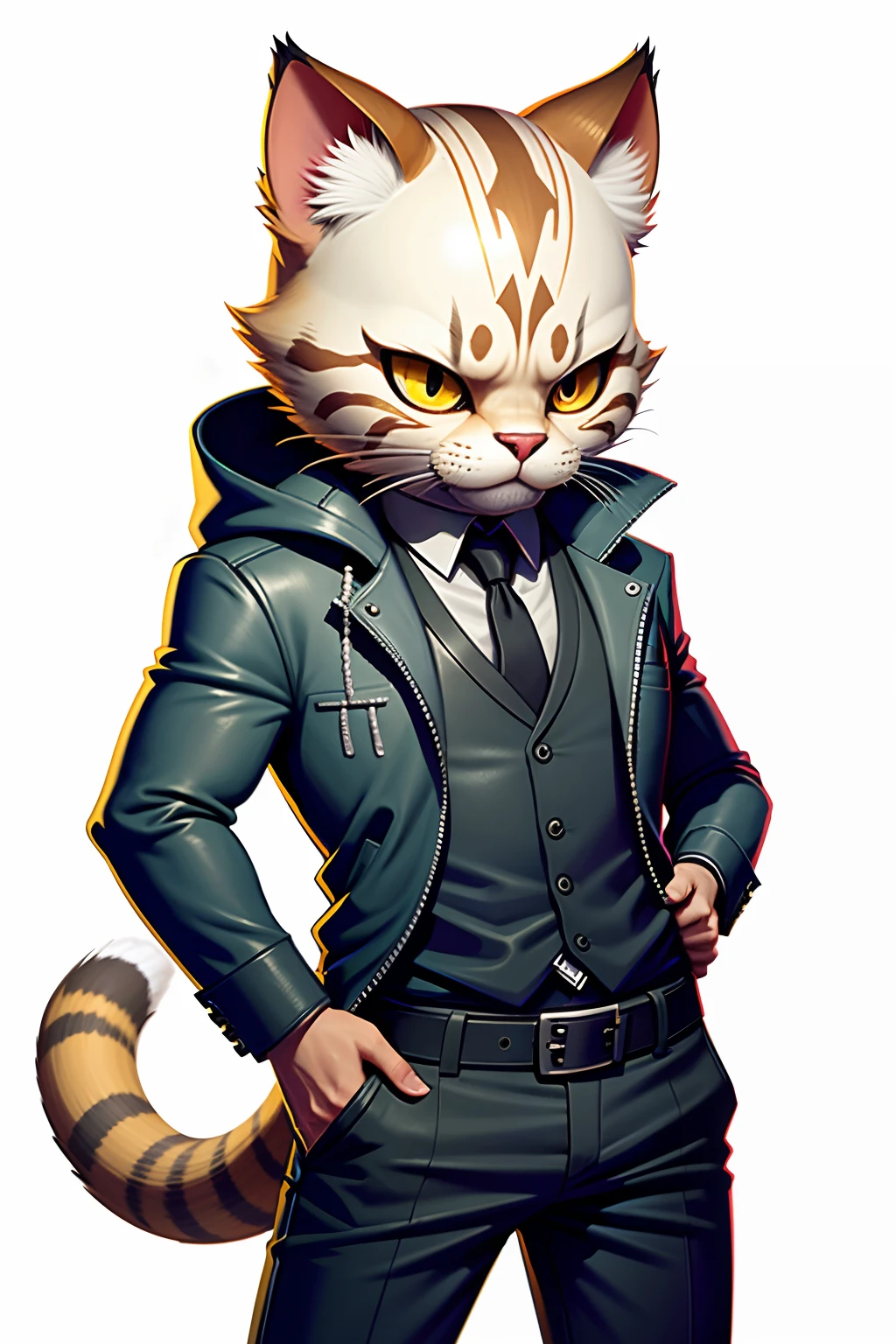 Anime character of a cat dressed in a suit and tie - SeaArt AI