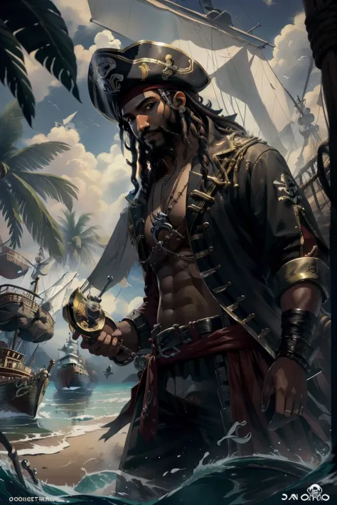 navio pirata preto