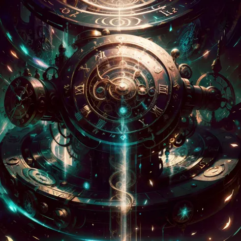 chronomancyai,steampunk time machine , detailed, convoluted