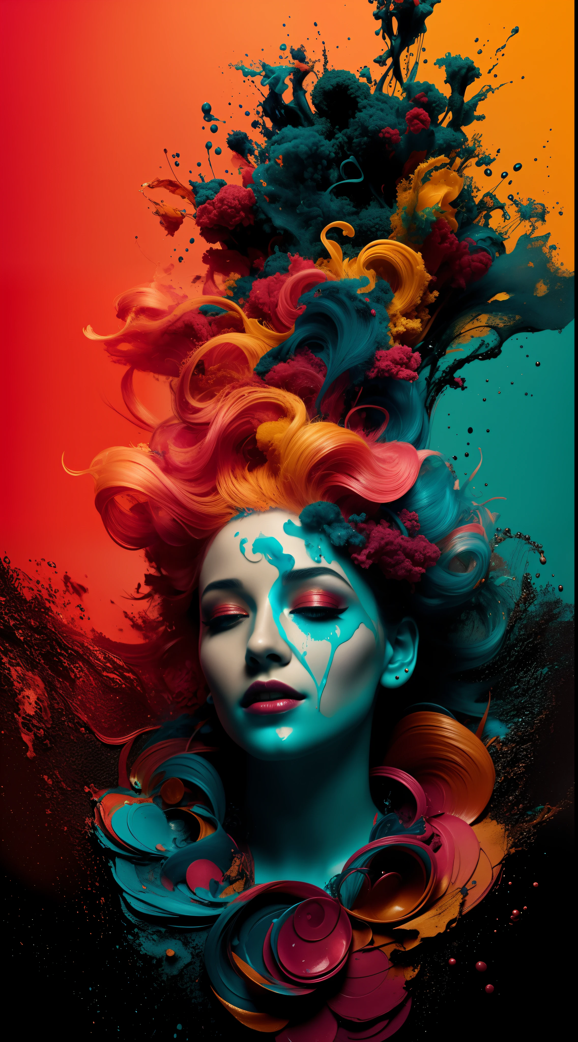 Alberto Seveso Kunst, tanzende Silhouette, Wassertinte, Tinte Wasser, ink cloud, Alberto Seveso Kunst, lockerer Malstil, komplizierte Details, Filmische Beleuchtung, octane render, 8k render, volumetrische Beleuchtung