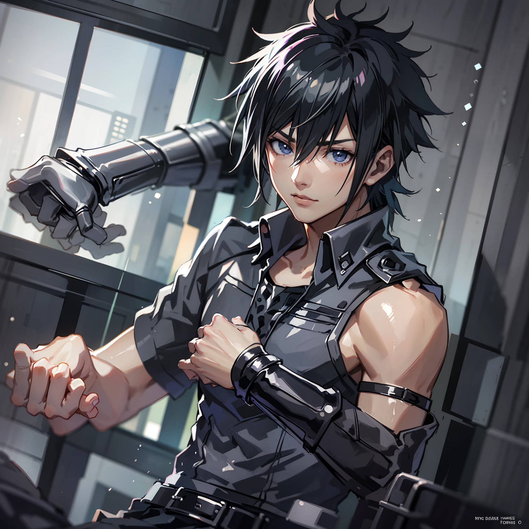 Final Fantasy, Noctis, abs, sexy, badass pose,  Chico de anime en una cama con las manos en la cabeza, Hermosa pose de anime, Anime hombre guapo, Personaje masculino de anime, Badass Anime 8K, Arte detallado del personaje de anime, Concepto de anime HDR Anime MacManus, Chico anime, Ikuto Yamashita, Anime CG arte suave, Fondo de pantalla de manga 4 k, inspirado por Yamagata Hiro, Wallaper de anime