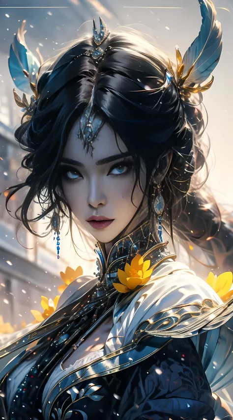 painting of a woman with a mask and feather in her hair, artwork in the style of guweiz, guweiz, guweiz masterpiece, beautiful c...