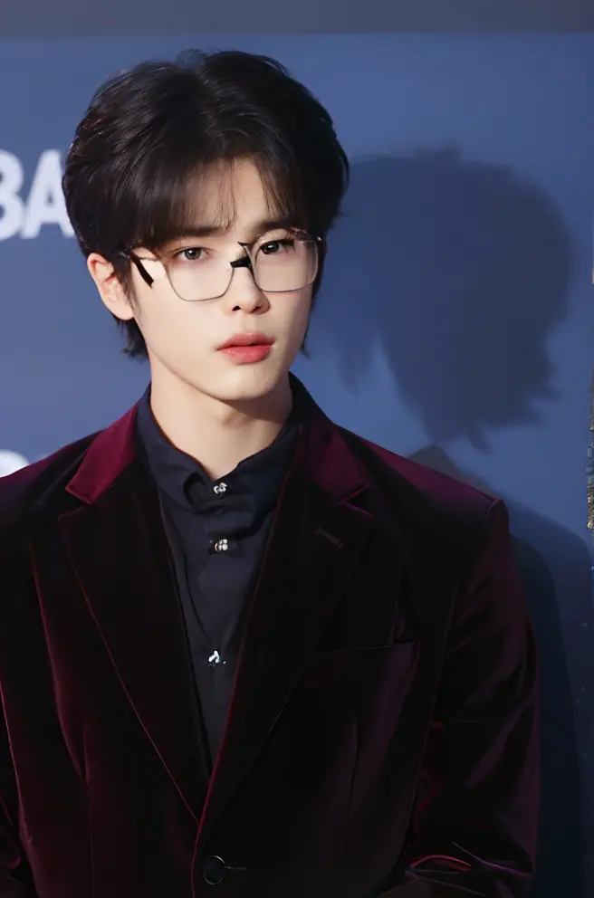 male people+eye glass, closeup cleavage+suit and tie, Handsome and handsome, half-mechanical