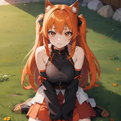 Anime girl, orange hair