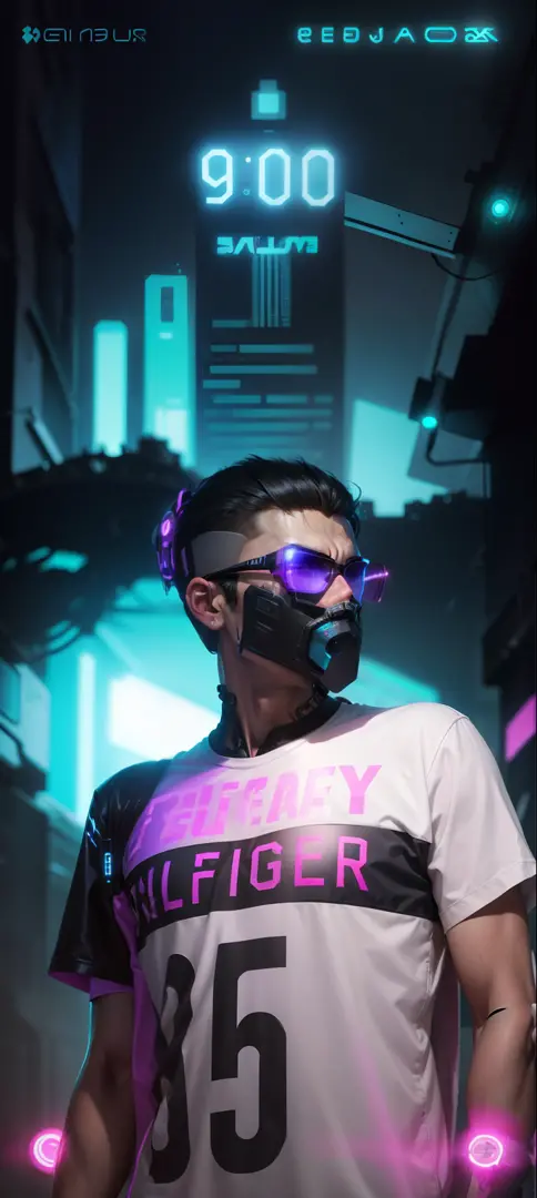 Keep face real,cyber punk look