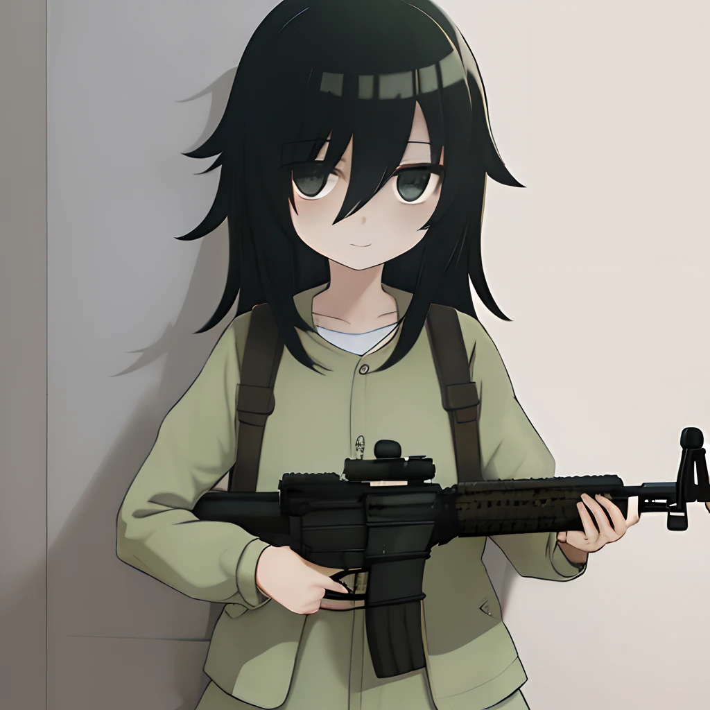 Obra maestra, Detallado, Tomoko-Kuroki, casco de camuflaje, chica, sosteniendo un rifle, ojos verdes, cabello negro, explosiones a su alrededor, ropa de camuflaje de soldado, aspecto severo y aburrido, en la zona de guerra, 4k, 8k, alta calidad, obra maestra, mejor calidad, hd, extremadamente detallado, Mirando al espectador, Tiro americano,