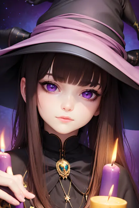 ((Best quality)), ((Masterpiece)), (Detailed), head portrait，colorful butterfly,Girl,A half body，Witch hat,(Detailed face:1.2), ...
