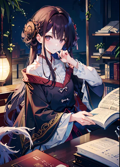 1. the character：zhixia sat in the quiet library，look intently at the book，big wavy curls of dark brown hang lightly over your s...