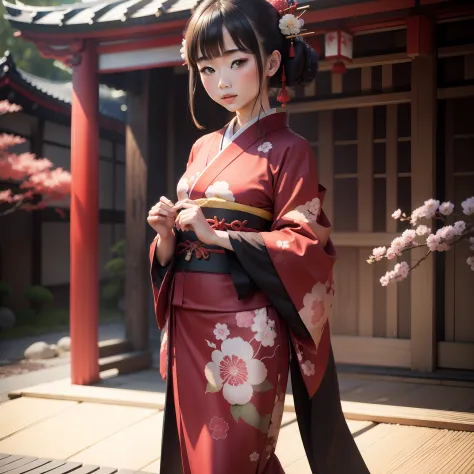 Japanese dress　femele　kimono　photoshopped