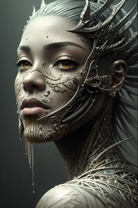 Portrait of a beautiful dark skin queen, heavenly, sexy fit body, insanely detailed and intricate realistic digital inspired by ...