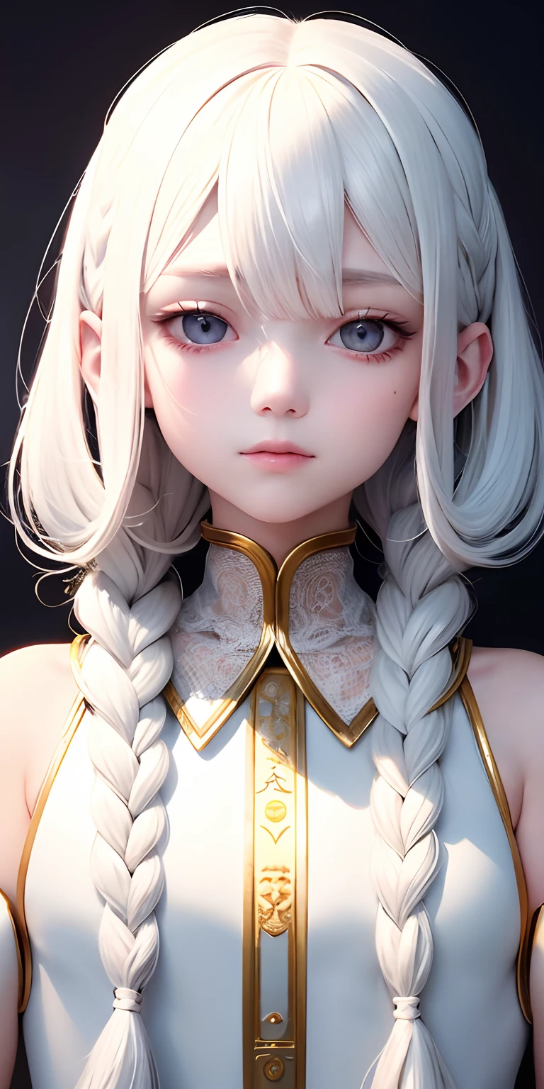 Best Quality, Masterpiece,white Hair, Gold Eyes,white Clothes - Seaart Ai