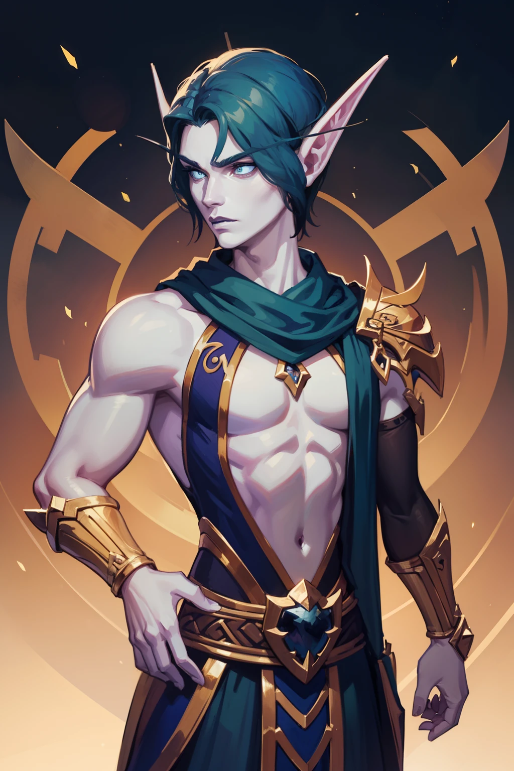 Make a male elf with short hair Elves are graceful beings, conhecidos por sua beleza, longevidade e afinidade com a magia. Eles possuem uma estatura esguia e alta, variando entre 1,60 e 1,80 metros de altura, with fine and elegant strokes. Their skin ranges from pale to golden tones, and his eyes are striking, muitas vezes apresentando cores vibrantes. # **physical features:** - **Estatura:** Elfos possuem uma estatura alta, geralmente variando de 1,60 a 1,80 metros de altura. - **Pele:** The skin of elves ranges from pale to golden tones, com uma textura suave e luminosa. - **Olhos e Orelhas:** Her eyes are large and expressive, often featuring vivid colors such as blue, verde ou violeta. They have pointy and sensitive ears, que os ajudam a captar sons sutis.