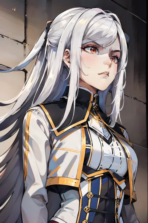 ((looking disgusted)),white hair