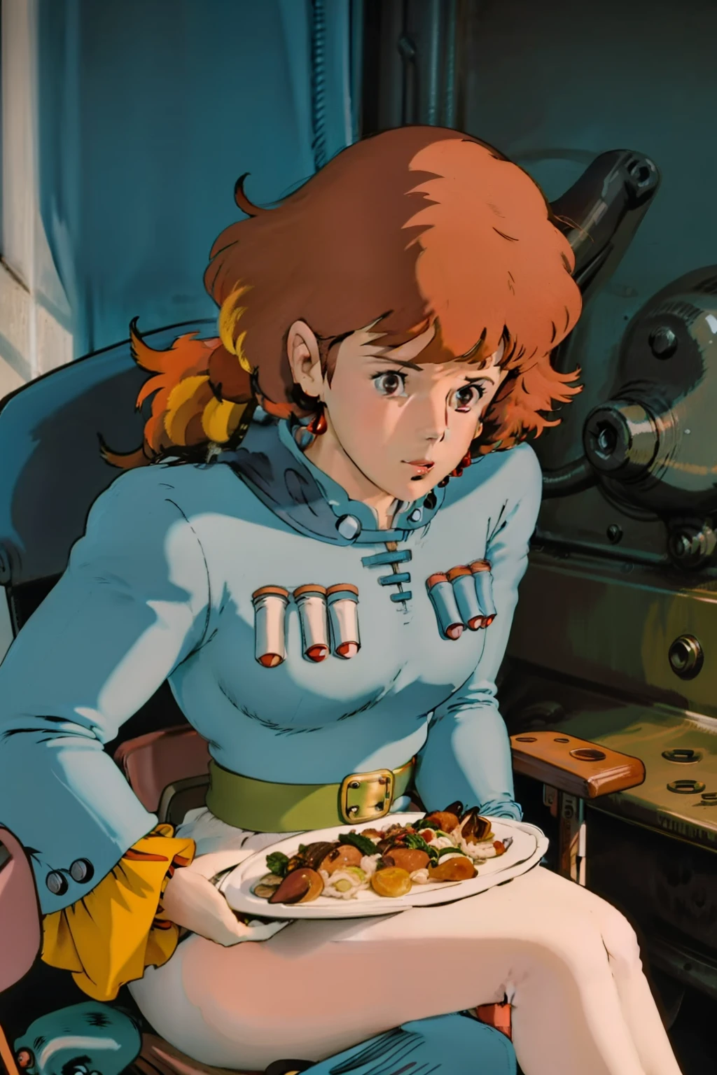 Lola (1980 anime)　(Style)　wide vision　sit a chair　having meal