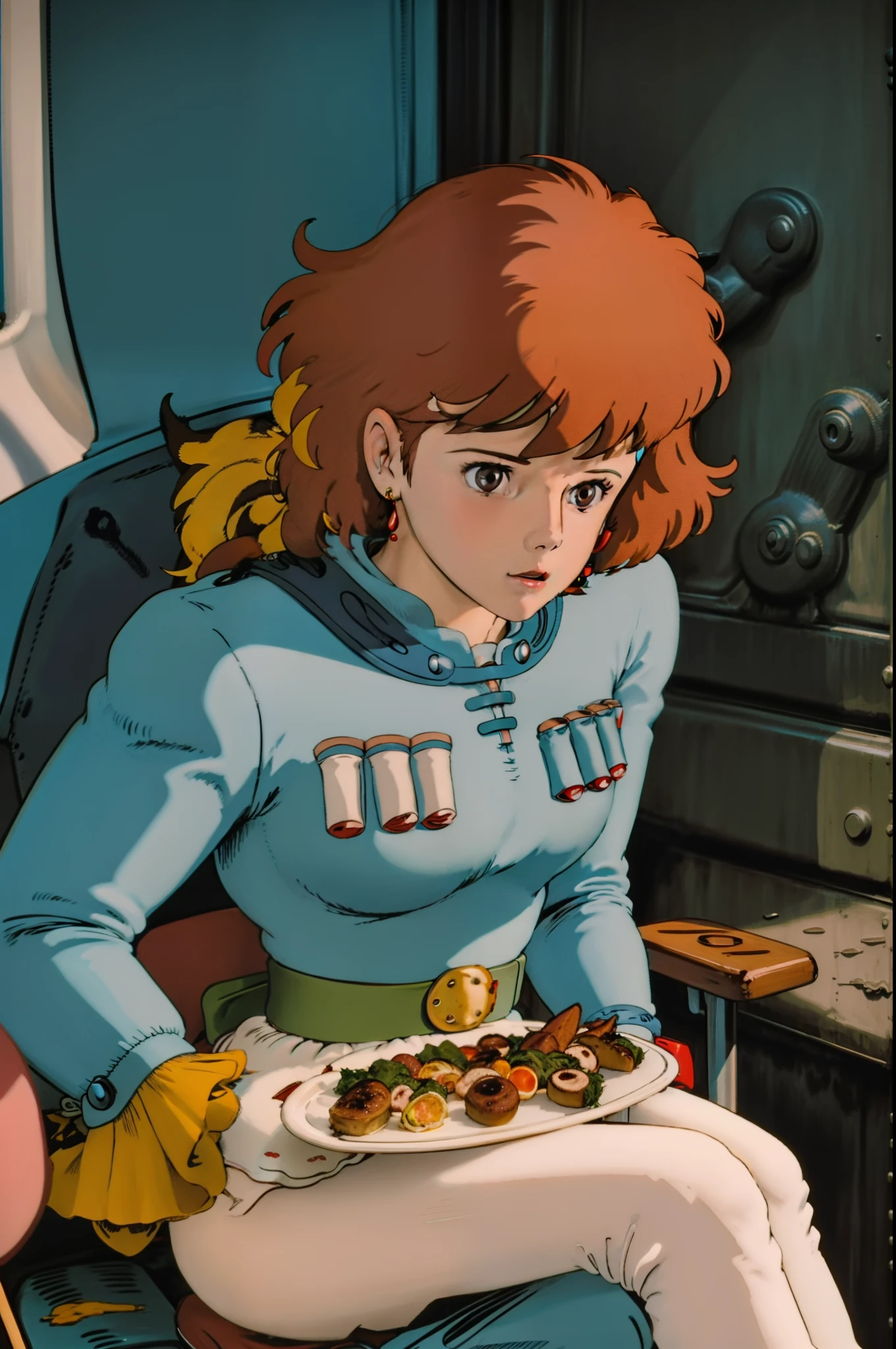 Lola (1980 anime)　(Style)　wide vision　sit a chair　having meal