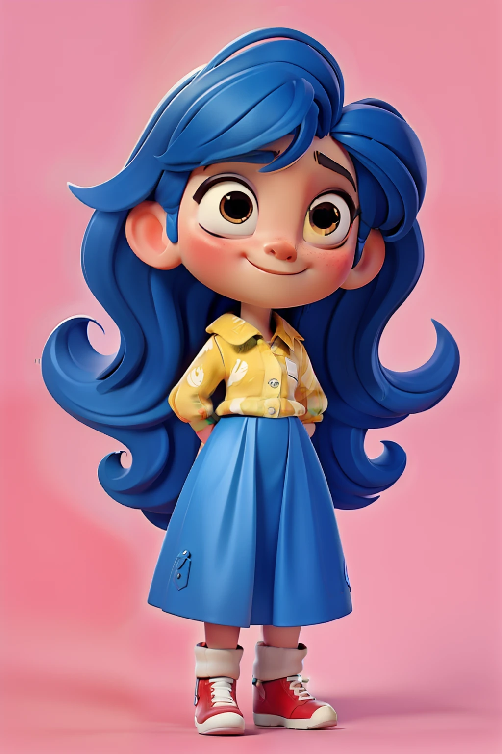 Um close up de uma figura de brinquedo de uma menina com cabelo azul -  SeaArt AI