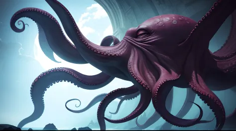 evil octopus, realistic