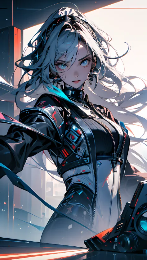 ((Best quality)), ((masterpiece)), (detailed:1.4), 3D, an image of a beautiful cyberpunk female with thick voluminous hair,light...