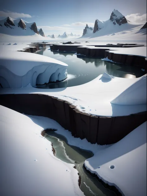 beautiful antarctic landscape，k hd，detail-rich