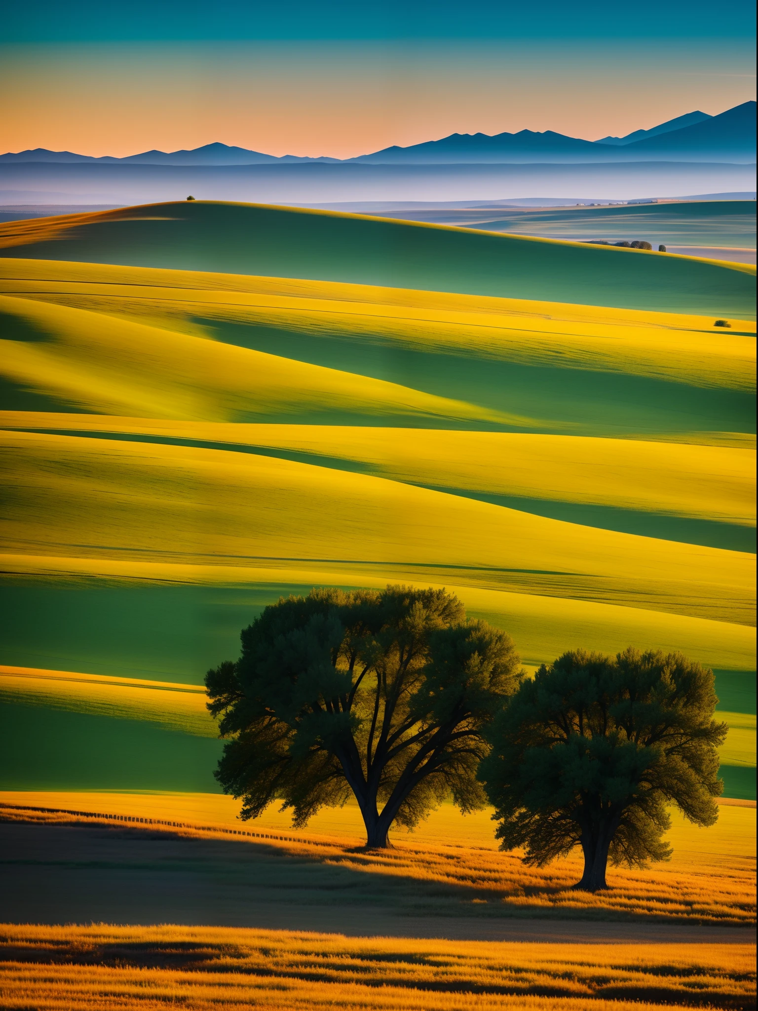 Morgenrot，In der Steppe，Der Baum，mont，wunderschöne Naturorte，k hd