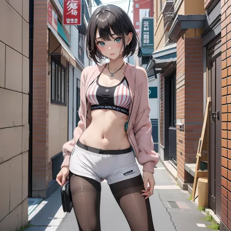 (masterpiece), (1girl, solo, alone:1.1), beautiful anime girl, street, sexy, long legs, short hair
make up, blush, aqua, sneaker...