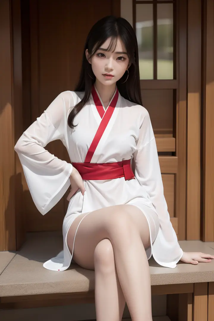 Ultra HD face，1 woman,Hanfu beauty， beautiful  face，Slender thin legs