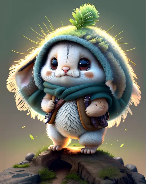 Top image quality、"Create cute creature masterpieces with inspired ultra-detailed concept art. Let your imagination come alive", （flying squirrel）, high detailing, in 8K、Top image quality、Dressed as a hunter in medieval Europe、Carrying a boomerang on your ...