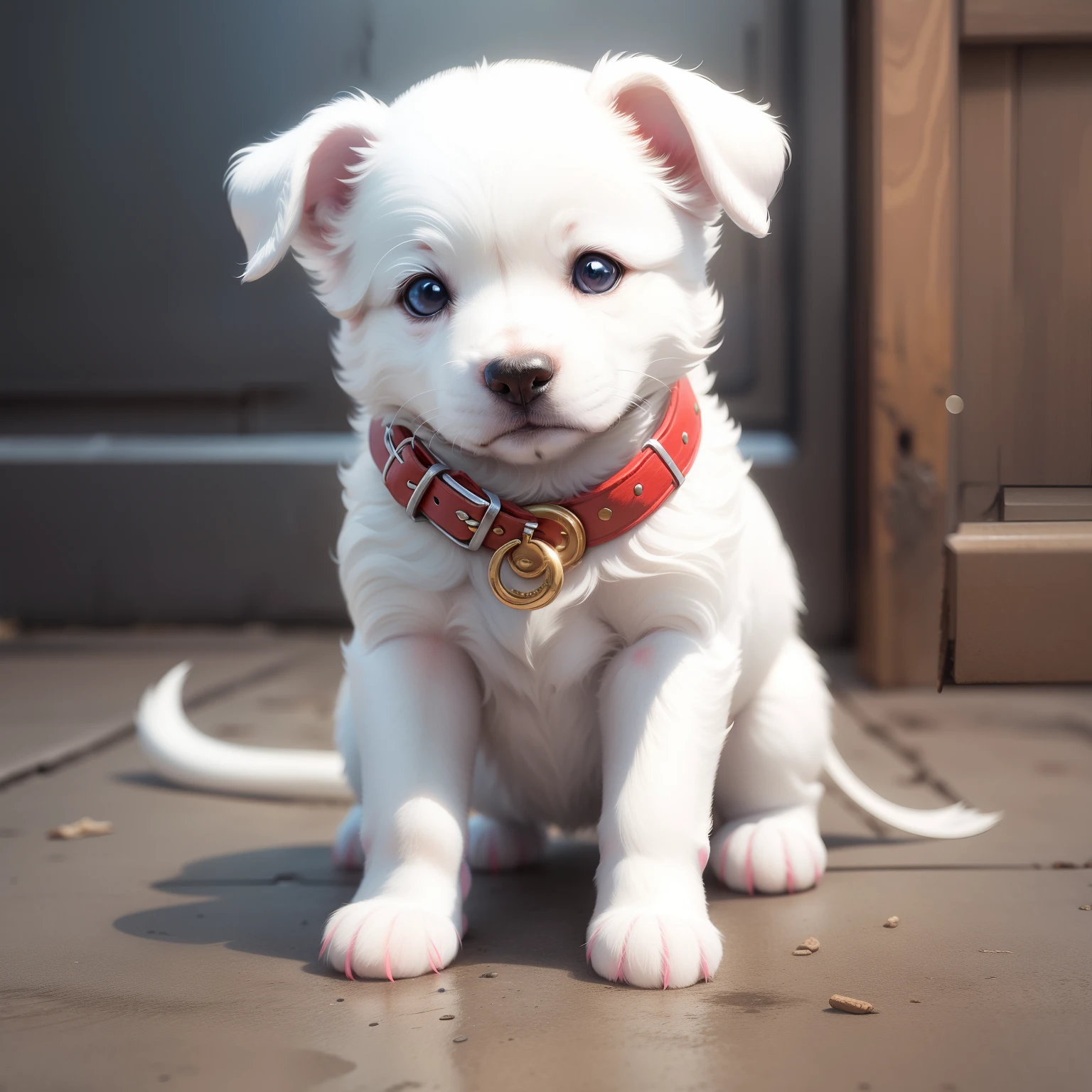 产下一只可爱的白色小狗