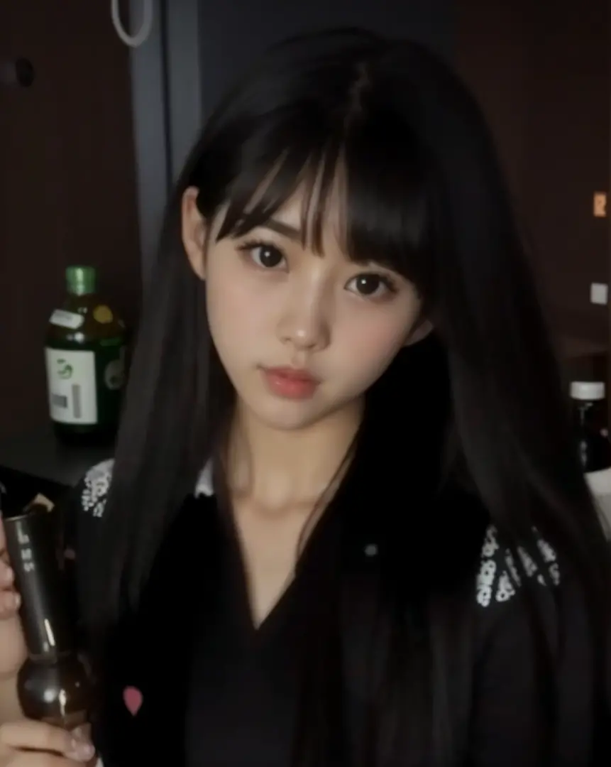 , young and cute girl, wan adorable korean face