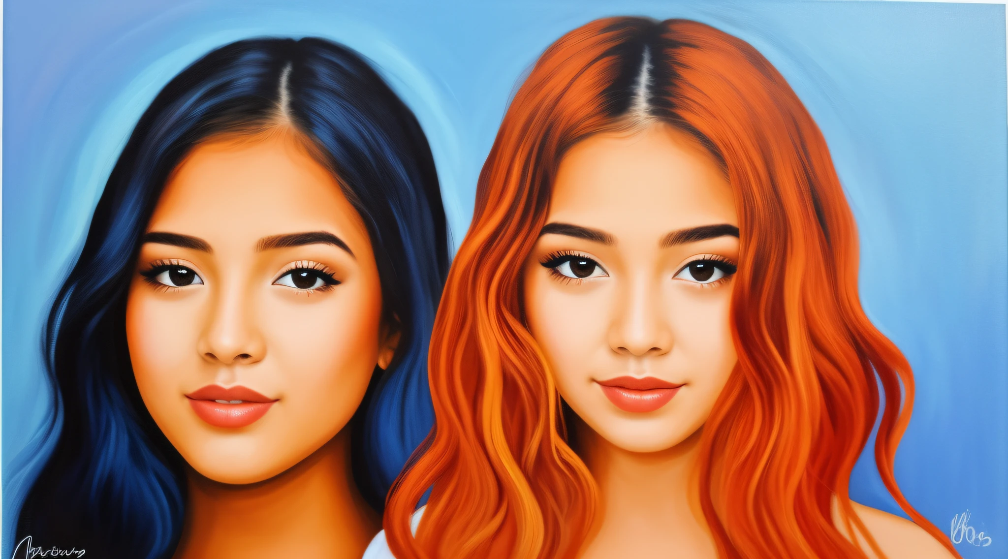 Hay una joven con cabello naranja y ojos azules, pelo rubio ojos azules, pelo rubio ojos azules, cabello rubio y ojos azules, niña bonita, ojos azules y cabello rubio, niña bonita, longos cabello rubio y ojos azules, hermosa joven, linda jovencita, pintura digital adorable, lindo lindo, chica muy hermosa, de un hermoso angel